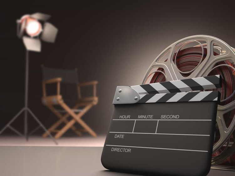 Clapboard concept of cinema.