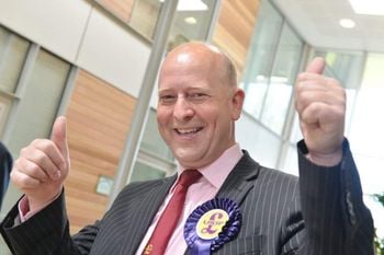 UKIP councillor Chris Adams, 50 who has been fined for fraudulently using a disabled blue parking badge. See Masons copy MNBADGE: A UKIP councillor who represents the birthplace of the Paralympics has been fined for fraudulently using a disabled blue parking badge. Chris Adams, 50, told to a traffic warden "I’ve been a naughty boy" after being caught using a friend's badge after claiming he couldn't find alternative parking. But a court heard there was a multi-storey car park adjacent to where he parked on a visit to Portsmouth on September 17 last year.