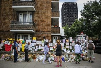 The charred remains of Grenfell Tower remains dominant in the landscape, a bleak memorial to 72 residents who burnt to death when the apartment caught fire on July 11 2017.