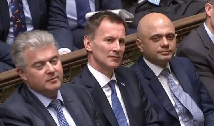 Jeremy Hunt PMQs Health Secretary shifts uneasily