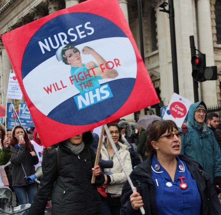 NHS nurses took to the streets to fight for the NHS