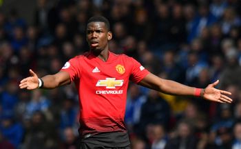 Manchester United's Paul Pogba reacts during the Premier League match at the John Smith's Stadium, Huddersfield.