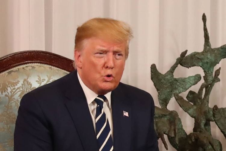 US President Donald Trump during a bilateral meeting meeting with Taoiseach Leo Varadkar at Shannon Airport, on the first day of his visit to the Republic of Ireland Credit;PA