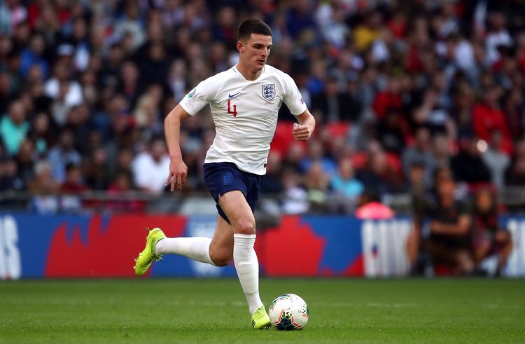 Englands Declan Rice during the Euro 2020 Qualifying Group A match at Wembley Stadium, London.