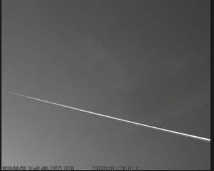 Dozens of people reported a plane crashing - which turned out to be this METEOR breaking up in the sky, expert say. See SWNS story SWPLmeteor. Police launched an aerial and ground search for a crashed plane after 999 calls about a possible light aircraft crash over Devon. But it has been stood down after it is believed what was actually a meteoroid breaking apart in the sky. Units were sent to the Tavistock area after a callers said they saw what looked like a plane crash.