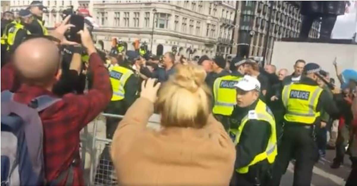 Parliament Square protests filmed by tourists (Chris Hobbs)