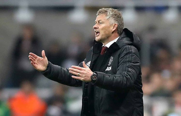 Manchester United manager Ole Gunnar Solskjaer getures on the touchline during the Premier League match at St James' Park, Newcastle.Credit;PA