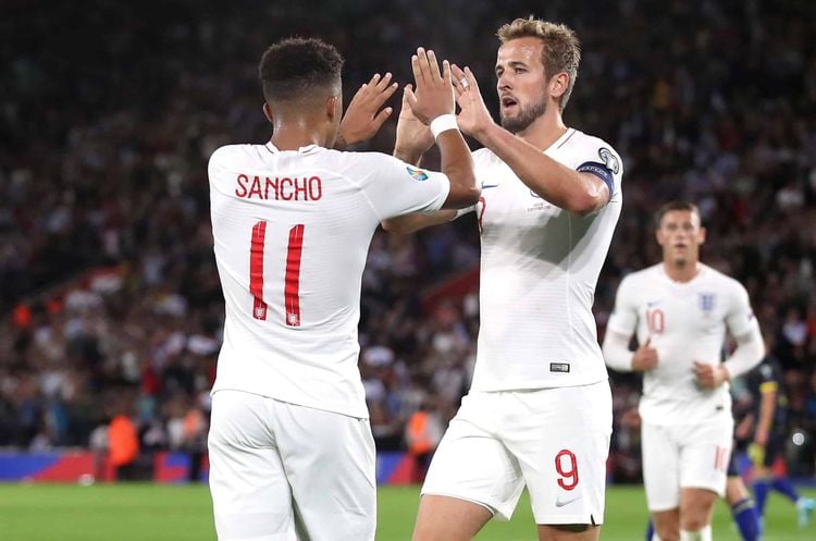 England's Jadon Sancho (centre) Credit PA