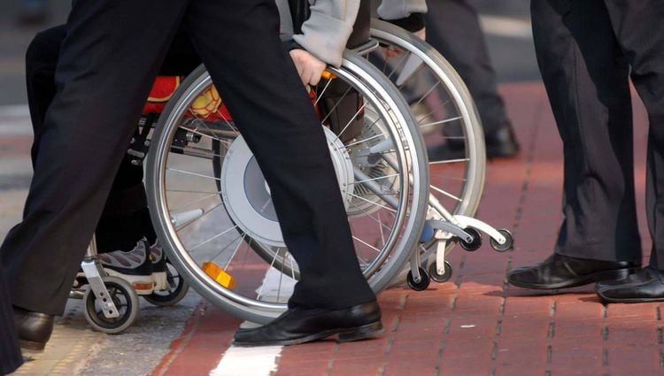 Patient in a wheelchair. Credit;PA