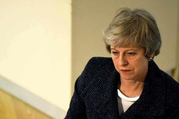 Prime Minister Theresa May at a community centre during her visit to Belfast.Credit;PA