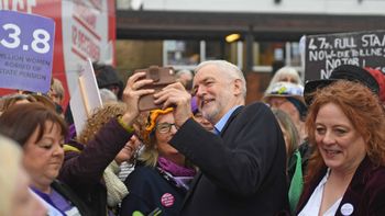 Jeremy Corbyn on campaign trail (PA)