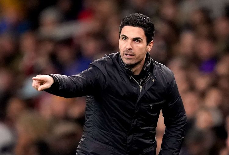 Arsenal manager Mikel Arteta gestures on the touchline during the Premier League match at the Emirates Stadium, London.