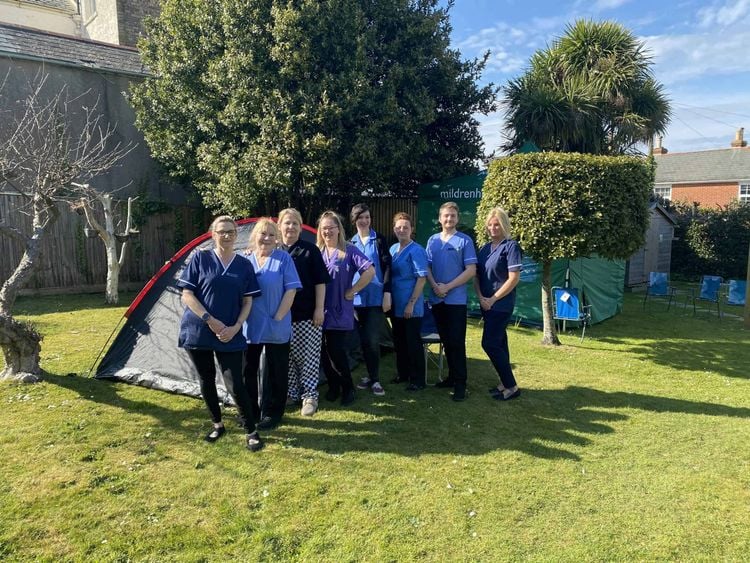 Trudi Chamberlain - Deputy Manager, Carolyn White - Carer, Sharon Simpson - Cook/Senior Night Carer, Holly Stringer - Head of Care, Jasmine Harris - Carer, Sue Farmer - Carer, Joel Checkley-Hill - Carer, Claire Leggett - Registered Manager. Credit: SWNS