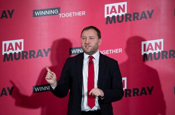 Ian Murray launches his campaign for Labour deputy leader at the Wester Hailes Education Centre in Edinburgh.