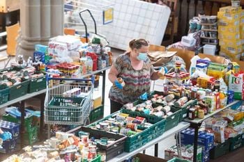 Food bank based at St Saviour's Sunbury church. Credit;SWNS