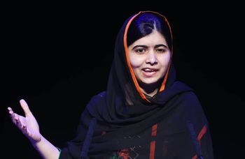 Malala Yousafzai speaks during the Association of School and College Leaders annual conference at the International Convention Centre (ICC), Birmingham. credit;PA