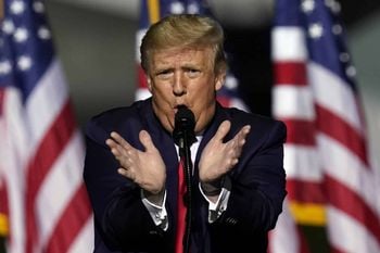 President Donald Trump speaks at a campaign rally Friday, Sept. 25, 2020, in Newport News, Va. (AP Photo/Steve Helber)