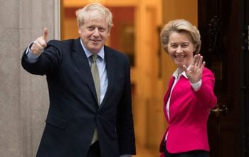 File photo dated 8/1/2020 of Boris Johnson and Ursula von der Leyen. The Prime Minister is to hold talks with the European Commission president to take stock of negotiations on a post-Brexit free trade deal, Downing Street has said.