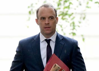 Foreign secretary Dominic Raab in Downing Street, London.