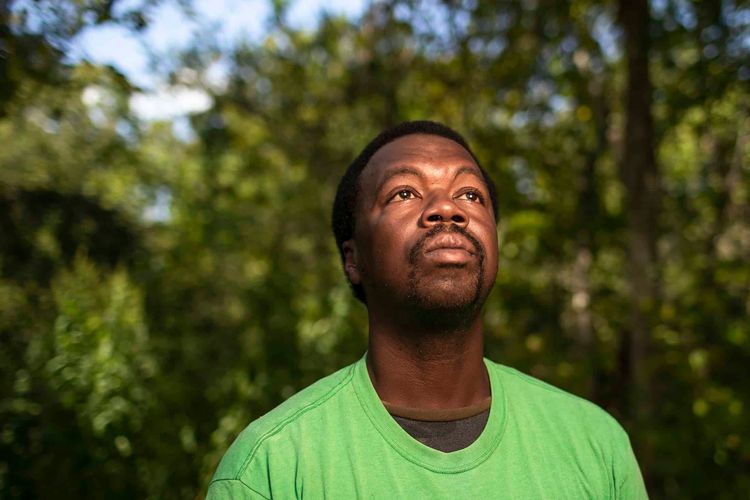 Donald Neely poses for a photo in Houston. Neely, who was led by a rope by two white officers on horseback has sued the city of Galveston, Texas, and its police department for $1 million, saying he suffered humiliation and fear during his arrest. (Marie D. De Jesus/Houston Chronicle via AP, File)