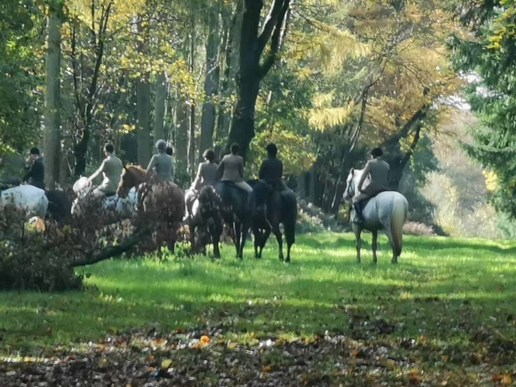 Police photos showing the illegal fox hunt. Credit;SWNS