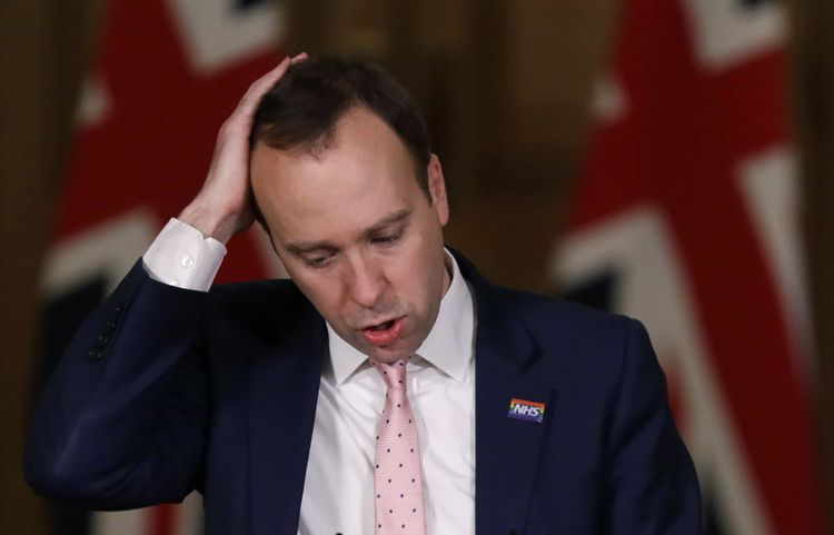 Health Secretary Matt Hancock during a media briefing on coronavirus (COVID-19) in Downing Street, London.