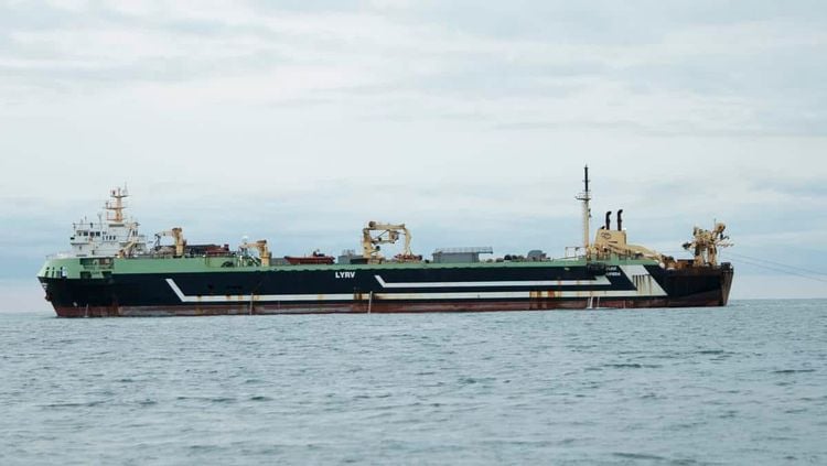 Undated handout file photo issued by Greenpeace of the world's second largest factory fishing trawler, the Lithuanian FV Margiris. Credit;PA