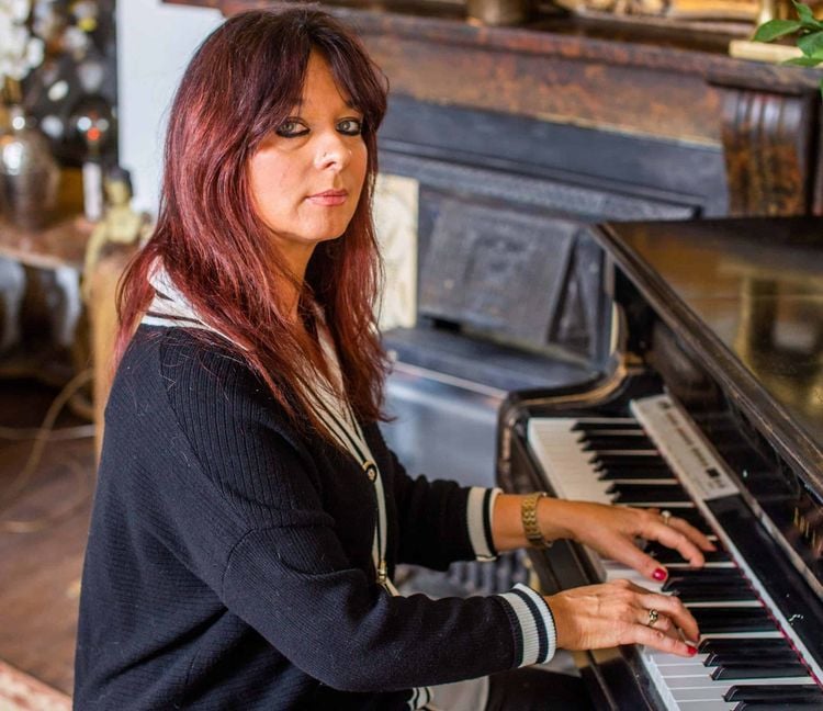 Cornish pianist Annabel Bennett at her home in St Merryn, February 15 2021. Credit SWNS