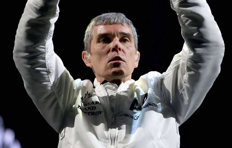 Ian Brown of The Stone Roses on the main stage at T in the Park, the annual music festival held at Strathallan Castle, Perthshire. Credit;PA