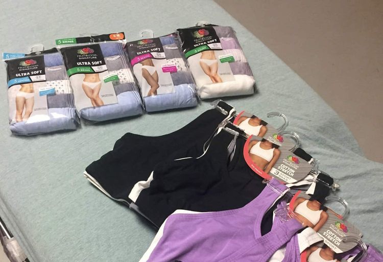 Bras and underwear that Martha bought for victims. Credit;SWNS