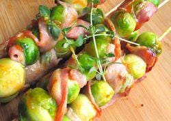 Brussels Sprouts with a grapefruit, honey and bacon glaze