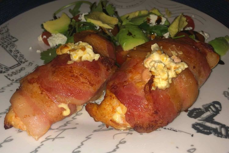 Stuffed Chicken Breast Wrapped in Bacon