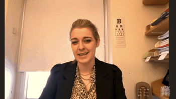 Dehenna Davison with a Barnard Castle eye test