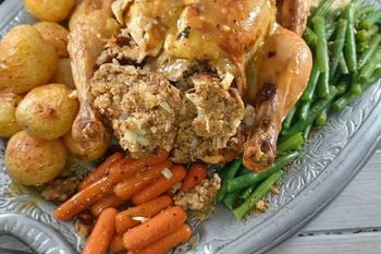 Lemon and Thyme Stuffed Roasted Chicken