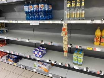 Photo taken with permission from the Twitter feed of @HapG86 of empty shelves in a Co-op. The shop replied to the Twitter user putting the low stock down to how many staff were self-isolating. Retailers are under "increasing pressure" to keep shelves fully stocked amid staff shortages caused by the "pingdemic", industry bosses have warned. Issue date: Wednesday July 21, 2021.