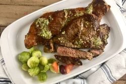 Pan-fried Rump steak with Rosemary & Garlic Paste