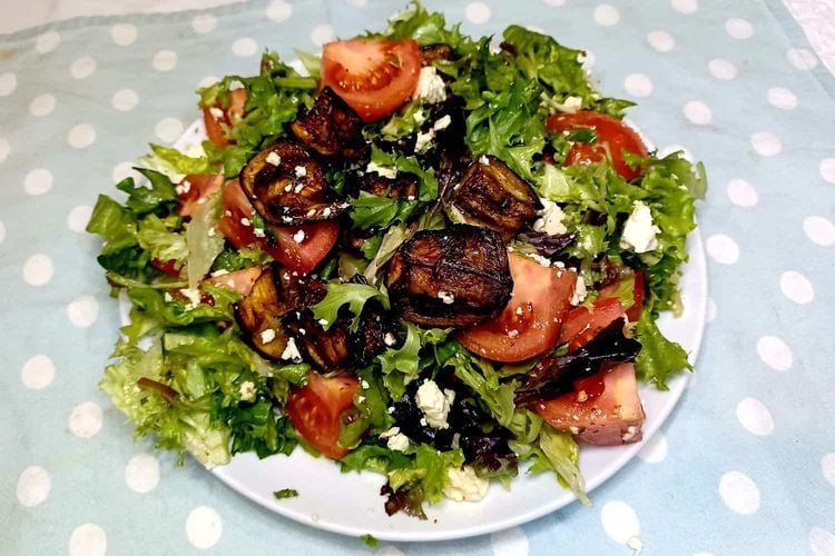 Roasted Eggplant (Aubergine) Salad with Fetta