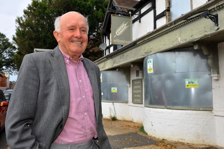 Mike Tyler outside the closed pub Credit;SWNS