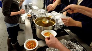 Stock image of soup kitchen Credit;PA