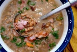 Bean Soup with Pork Shank or Eisbein