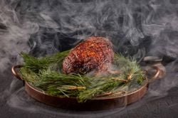 Crown of Duck with pine needle jus Mike Reid M Restaurants