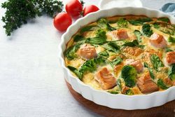 Smoked Salmon and Green Veggie Egg Frittata with Danish Feta