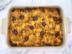 Pannetone bread and butter pudding recipe Jonathan Hatchman