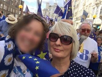 Murielle Stentzel at an anti-Brexit march.