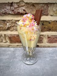 Ice cream sundae breakaway sweet chilli sauce sprinkles