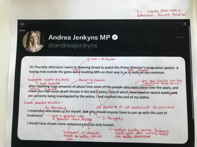 Education Secretary Andrea Jenkyns