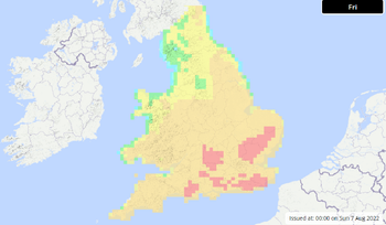 Heatwave map met office fire risk