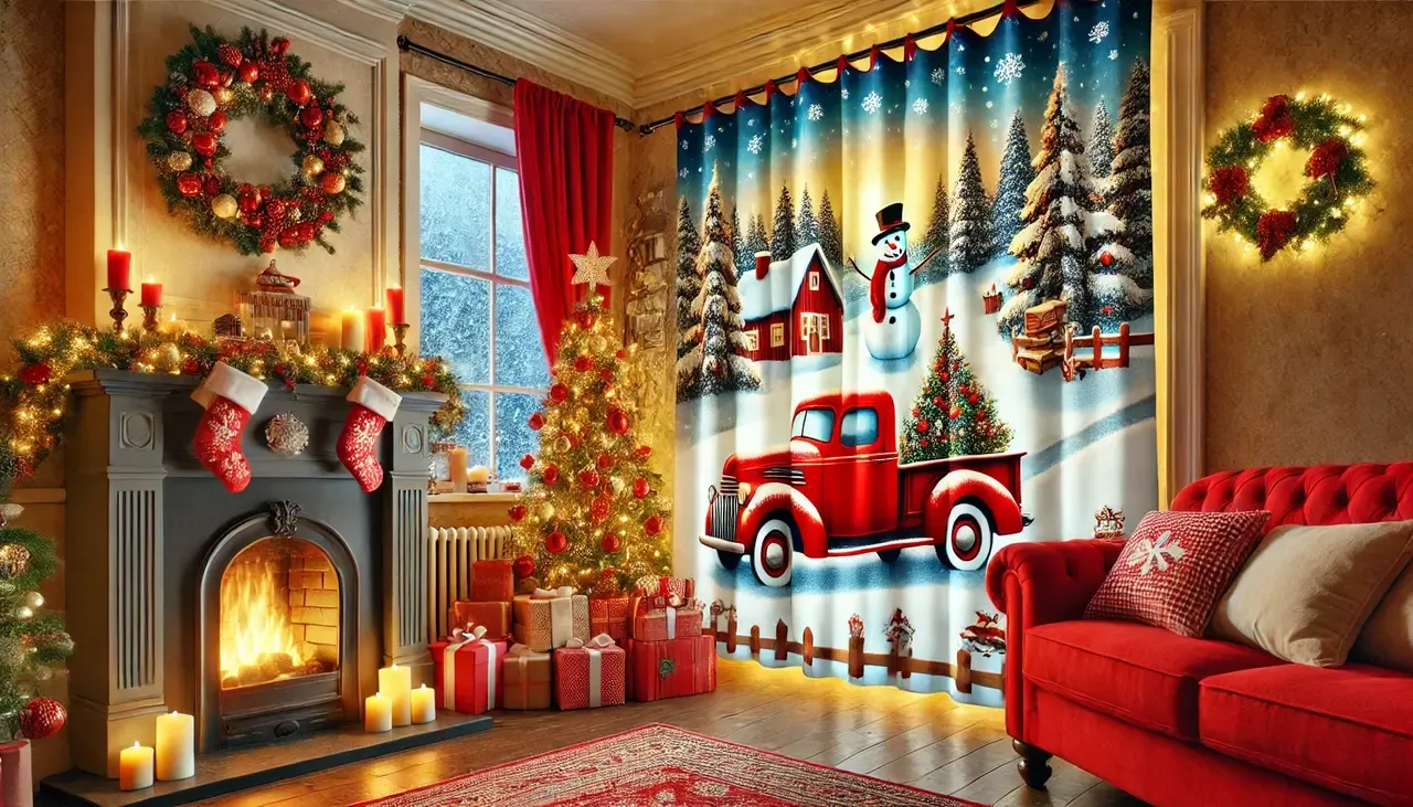 AI Generated Image of Christmas Curtain