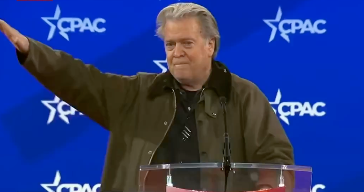 Steve Bannon does 'Nazi salute' during conservative conference