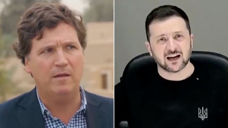 Zelensky tells Tucker Carlson to 'stop licking Putin's a**'